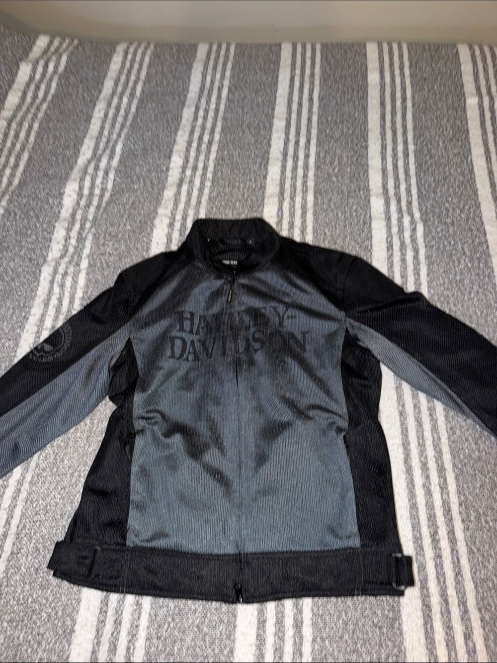 Harley-Davidson Men’s Black and Gray Mesh Riding Jacket